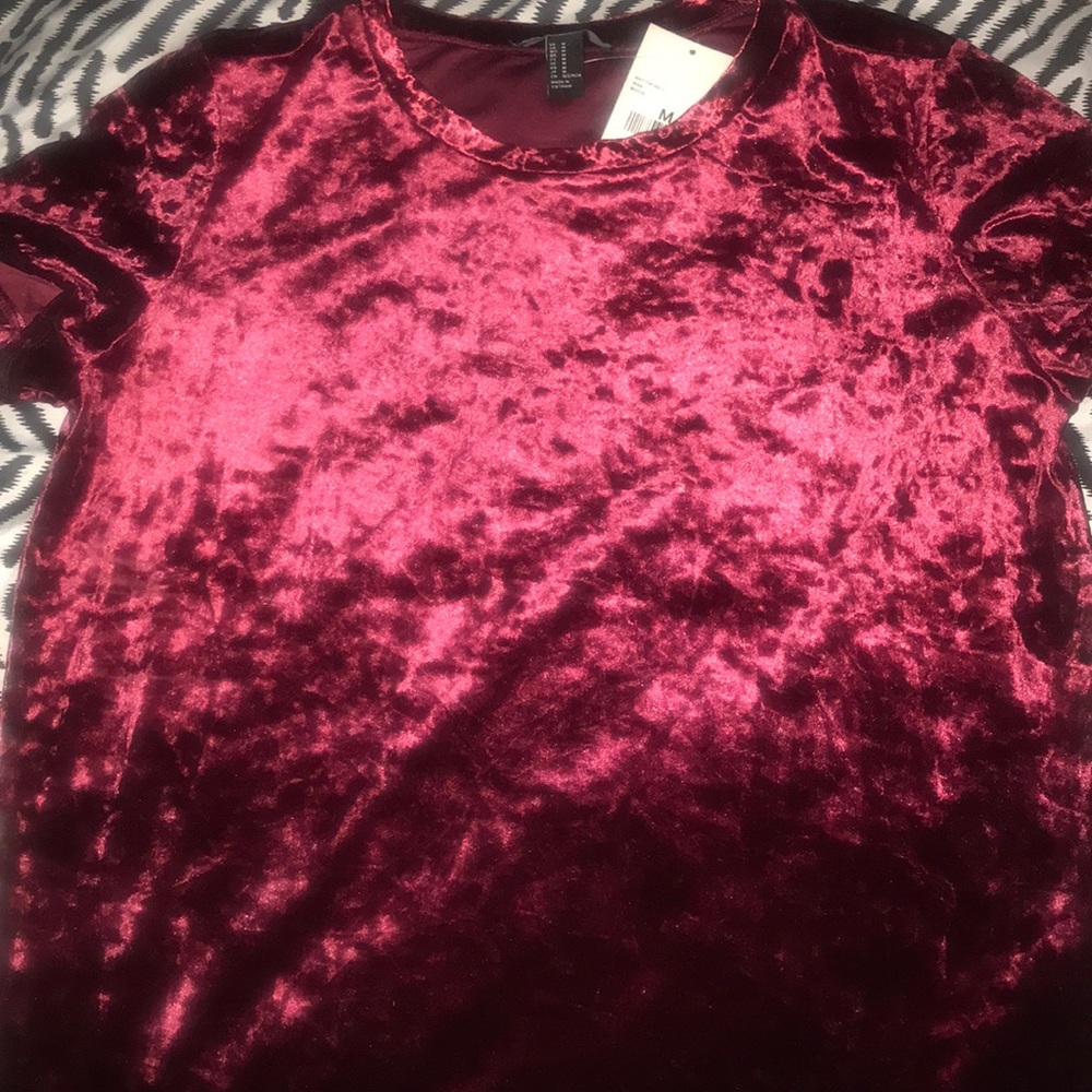 Red velvet shirt